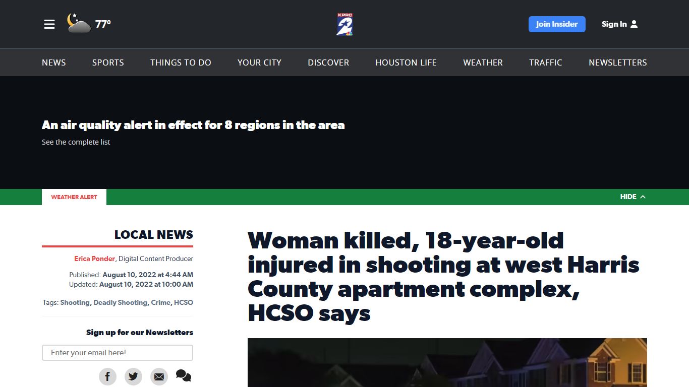 Woman killed, 18-year-old injured in shooting at west Harris County ...