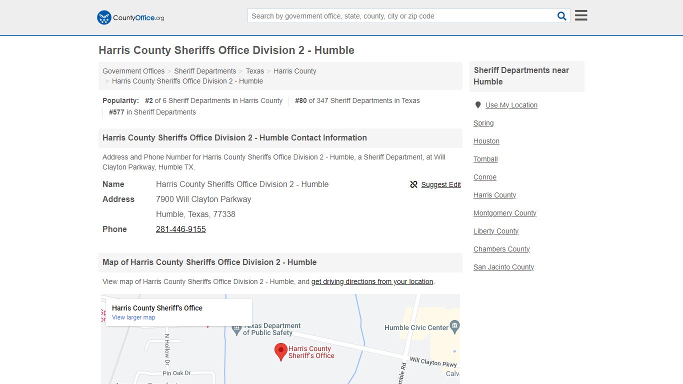 Harris County Sheriffs Office Division 2 - Humble
